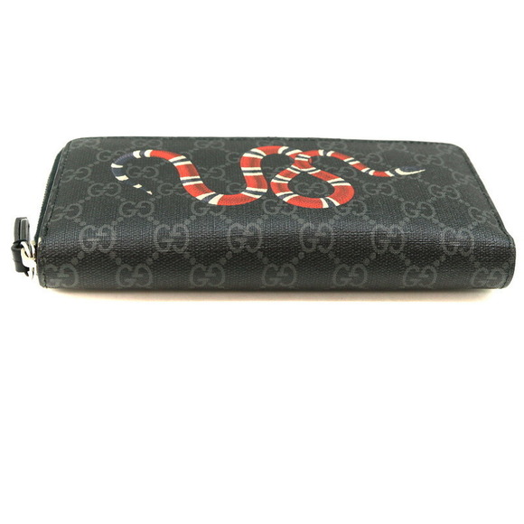 Gucci Zip Around Wallet GG Supreme Snake Gray - Picture 6 of 8